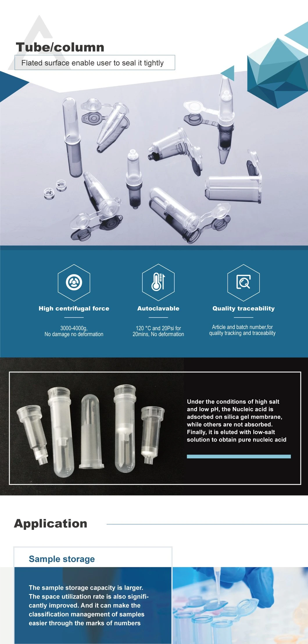 15ml Sterile DNA/Rna Pyrogen Free, Autoclavable High Speed, 12000g PP Graduated, Test Centrifuge Tube with Screw Lid with Rack