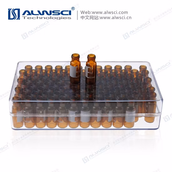 2ml Amber Glass 12X32mm Flat Base 9-425 Screw Thread Vial with Label.