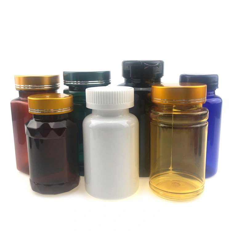 Health Care Tablet Amber Empty Medicine Plastic Bottles 8 Ounces 150cc Sample Vial with Screw Cap