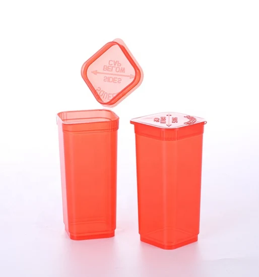 Fiale sigillate con chiusura pop-top quadrata da 30 DRAM in plastica resistente ai bambini per conservazione medica