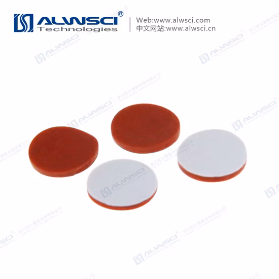 Alwsci HPLC Gc 9-425 Setti pre-scanalati in PTFE rosso/silicone bianco