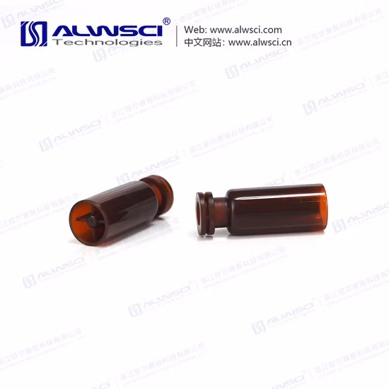 Fiala da laboratorio in PP ambrato da 2 ml 11 mm 12x32 mm con tappo a scatto e micro inserto da 0,3 ml