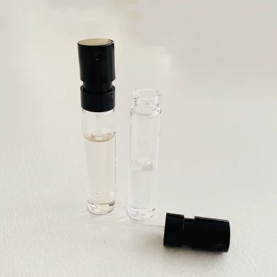 Fiala scintillante in vetro borosilicato da 1 ml, 1,5 ml, 2 ml con pompa per profumo a crimpare per profumo